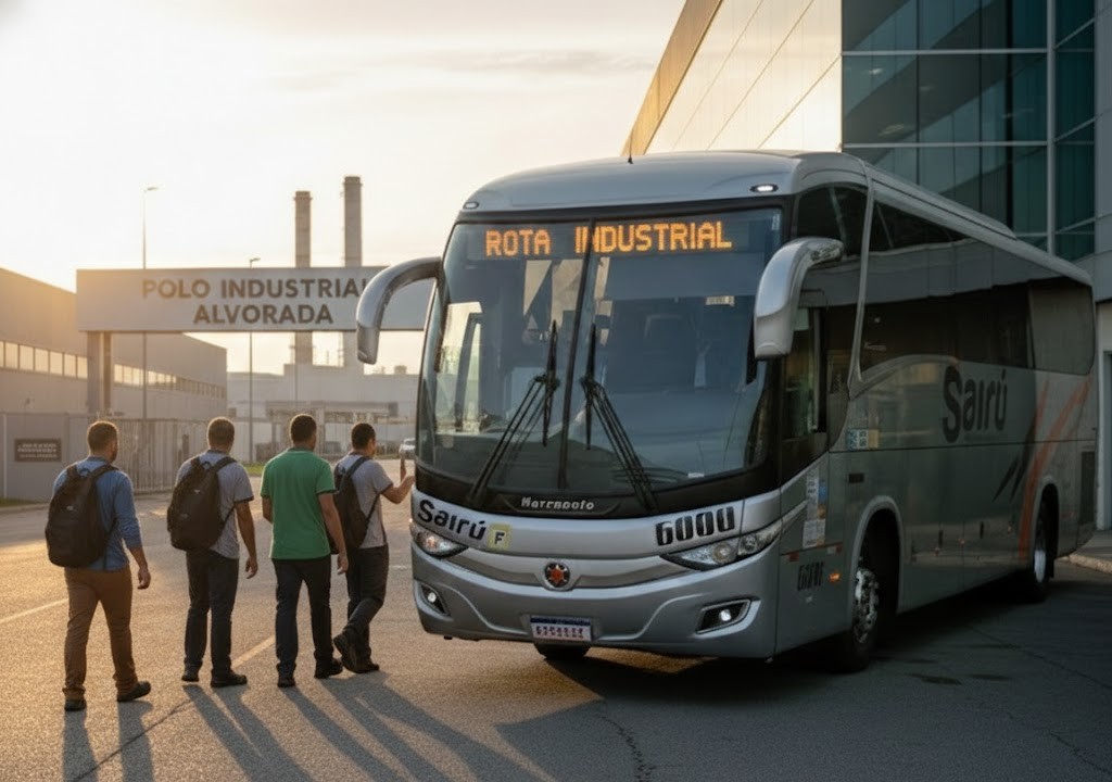 Fretamento de ônibus para fábricas e empresas - Sairú